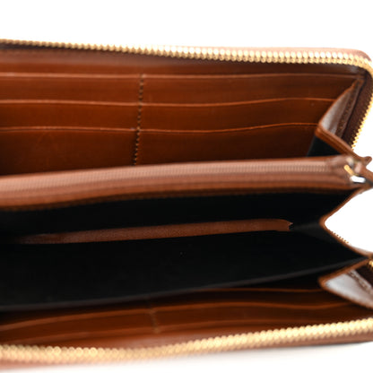 Gucci GG Supreme Monogram Cuoio Toscano Zip Around Wallet Beige Ebony Cuir 5 of 12