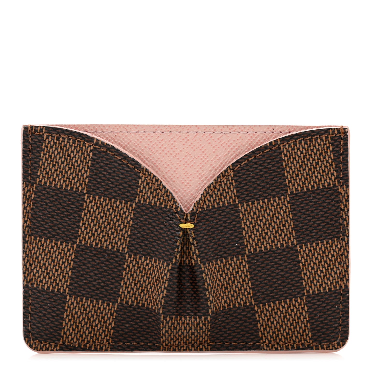 Damier Ebene Caissa Card Holder Rose Ballerine