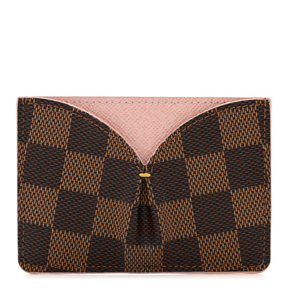 Louis Vuitton Damier Ebene Caissa Card Holder Rose Ballerine 1 of 7