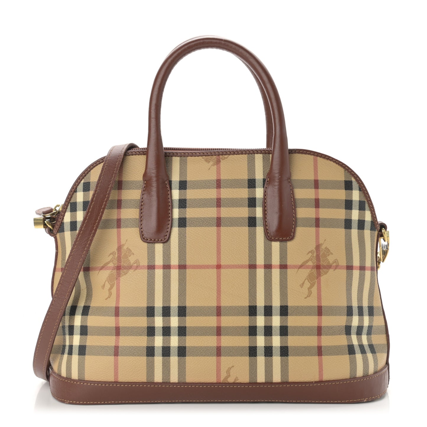 Haymarket Check Top Handle Crossbody Brown