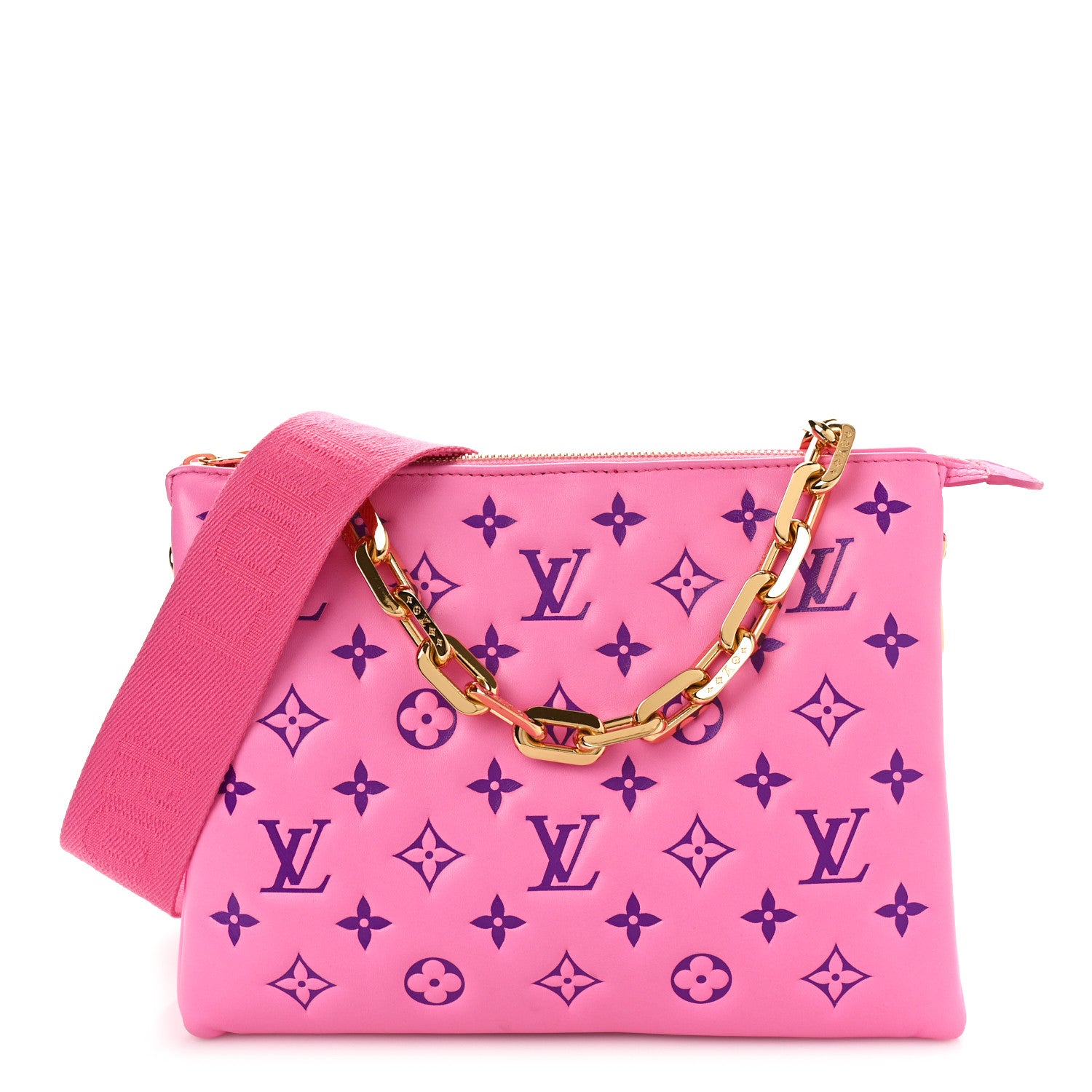 Louis Vuitton Lambskin Embossed Monogram Vuittamins Coussin PM Rose Violet 1 of 10