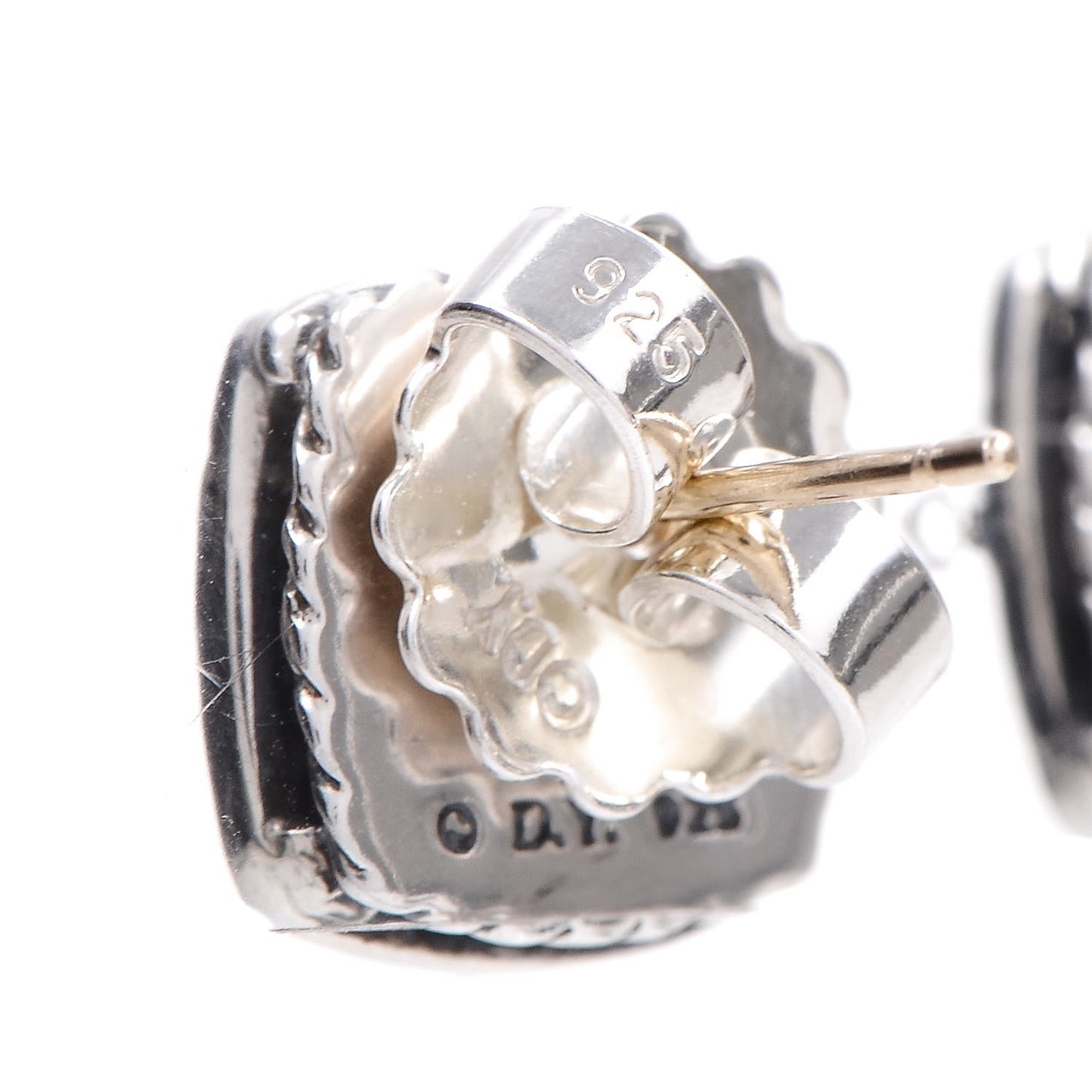 Sterling Silver Diamond Black Onyx 7mm Albion Earrings