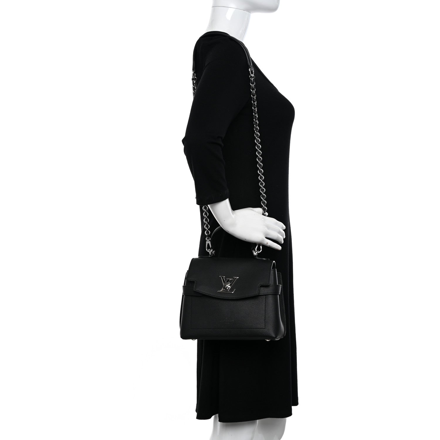 Louis Vuitton Calfskin Lockme Ever Mini Black 2 of 9