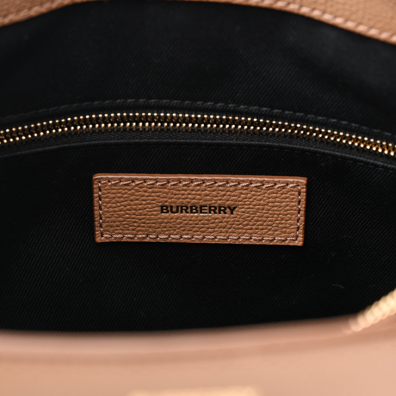 Burberry Derby Calfskin House Check Medium Banner Tote Camel 6 of 10