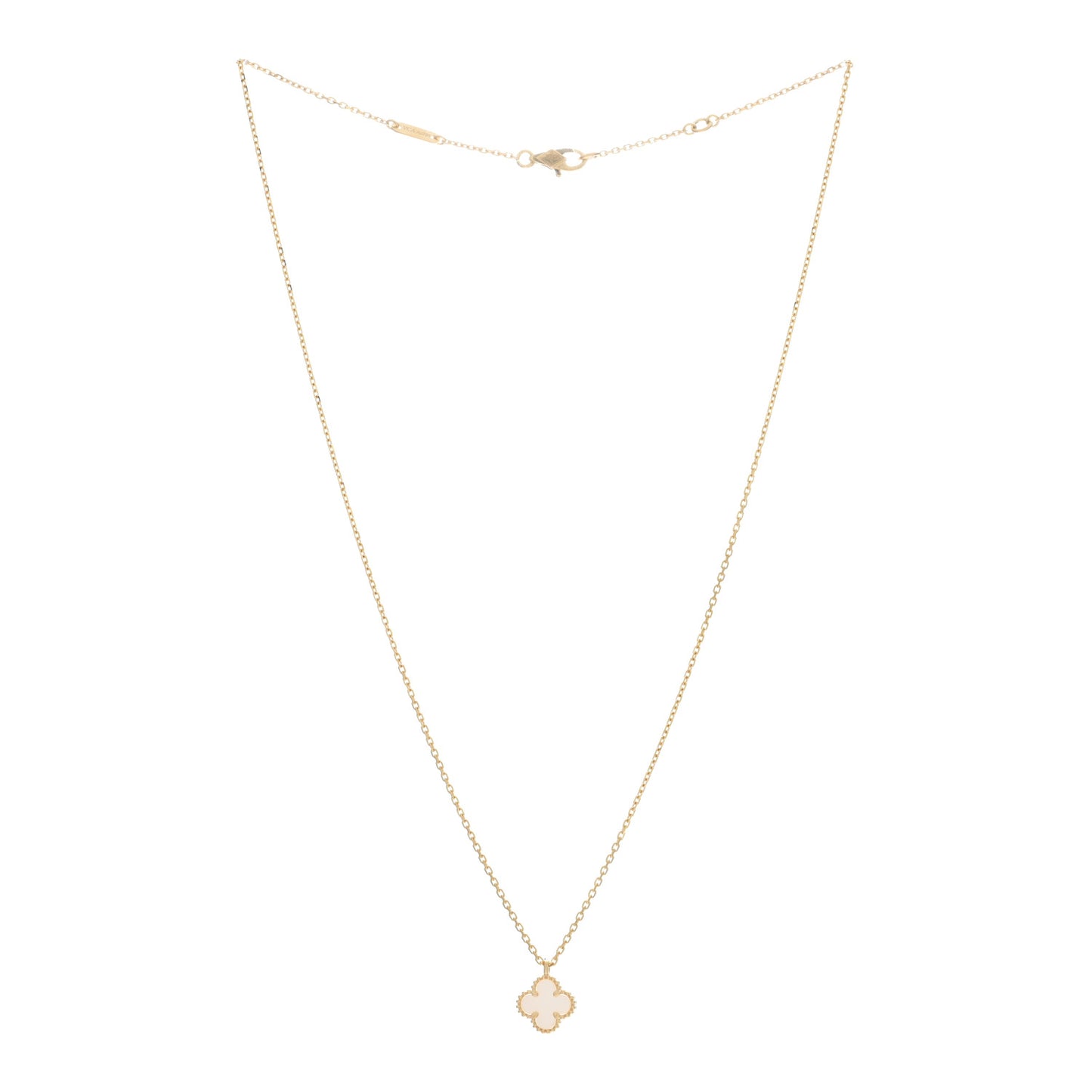 18K Yellow Gold Mother of Pearl Sweet Alhambra Pendant Necklace