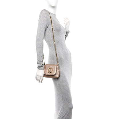 Gucci Pebbled Calfskin Small 1973 Chain Shoulder Bag Champagne 2 of 12