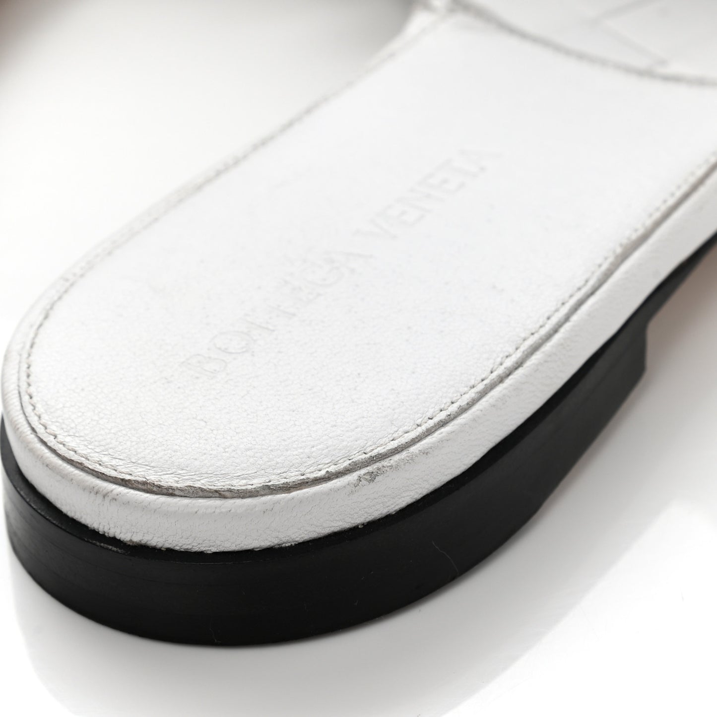 Nappa Maxi Intrecciato Lido Flat Sandals 39.5 Optic White