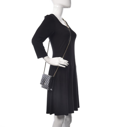 Chanel Lambskin Quilted Wallet On Chain WOC Black 2 of 13