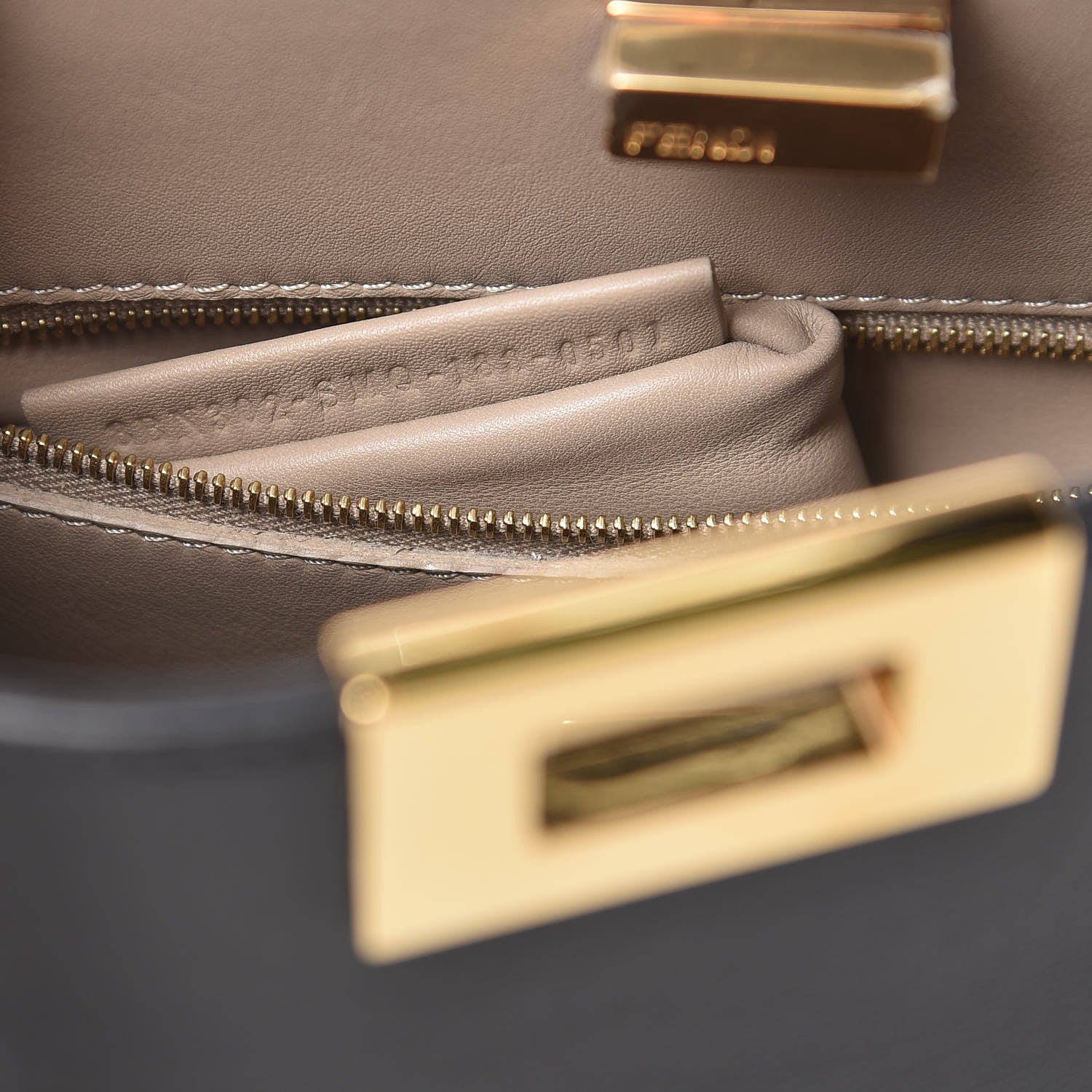 Fendi Vitello Tahiti Burro Medium Peekaboo Iconic Essentially Satchel Black Corda 8 of 9