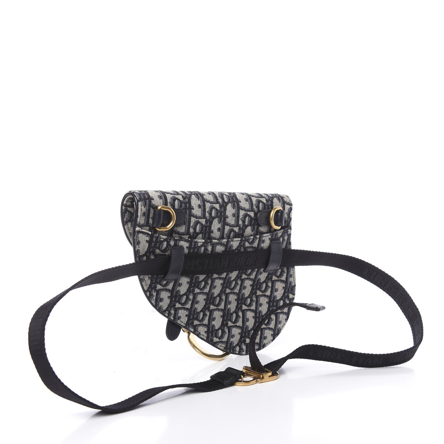 Christian Dior Oblique Saddle Belt Bag Blue 3 of 9