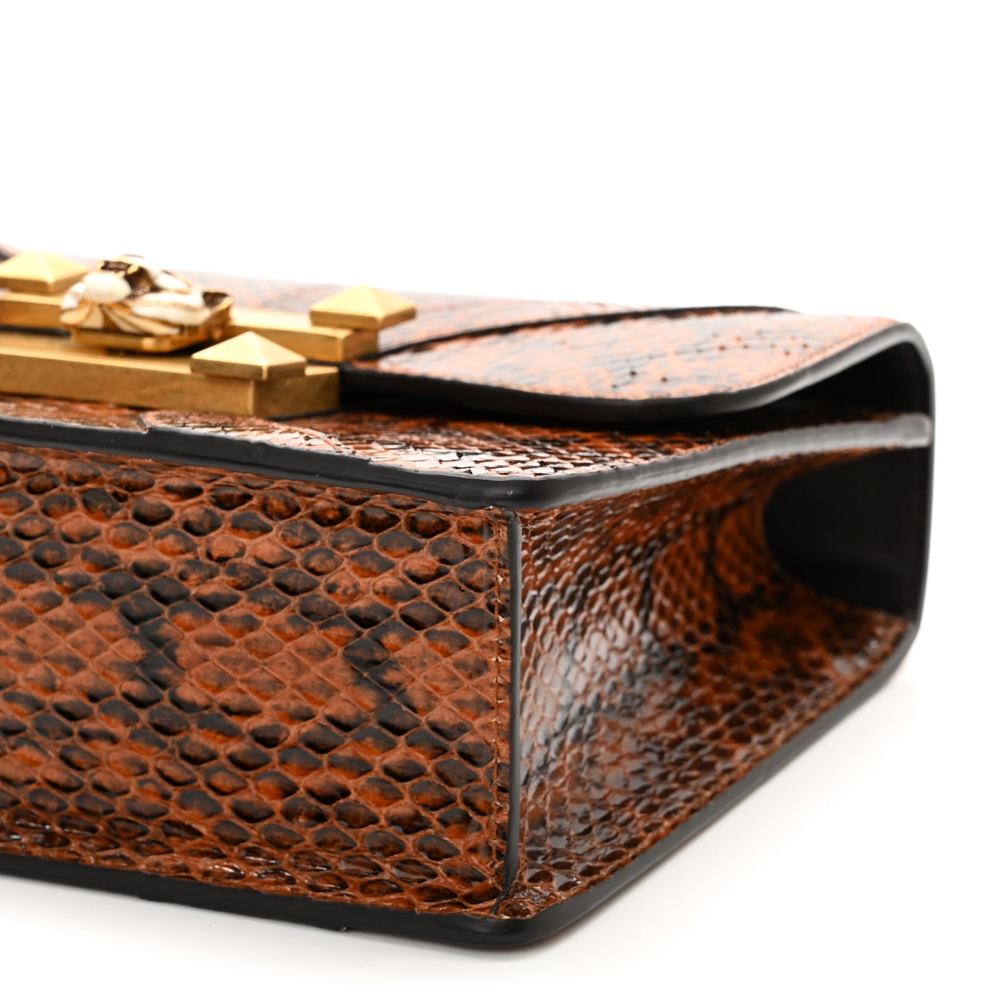 Elaphe Radiata Crystal Osiride Shoulder Bag Bright Cuir Ruby