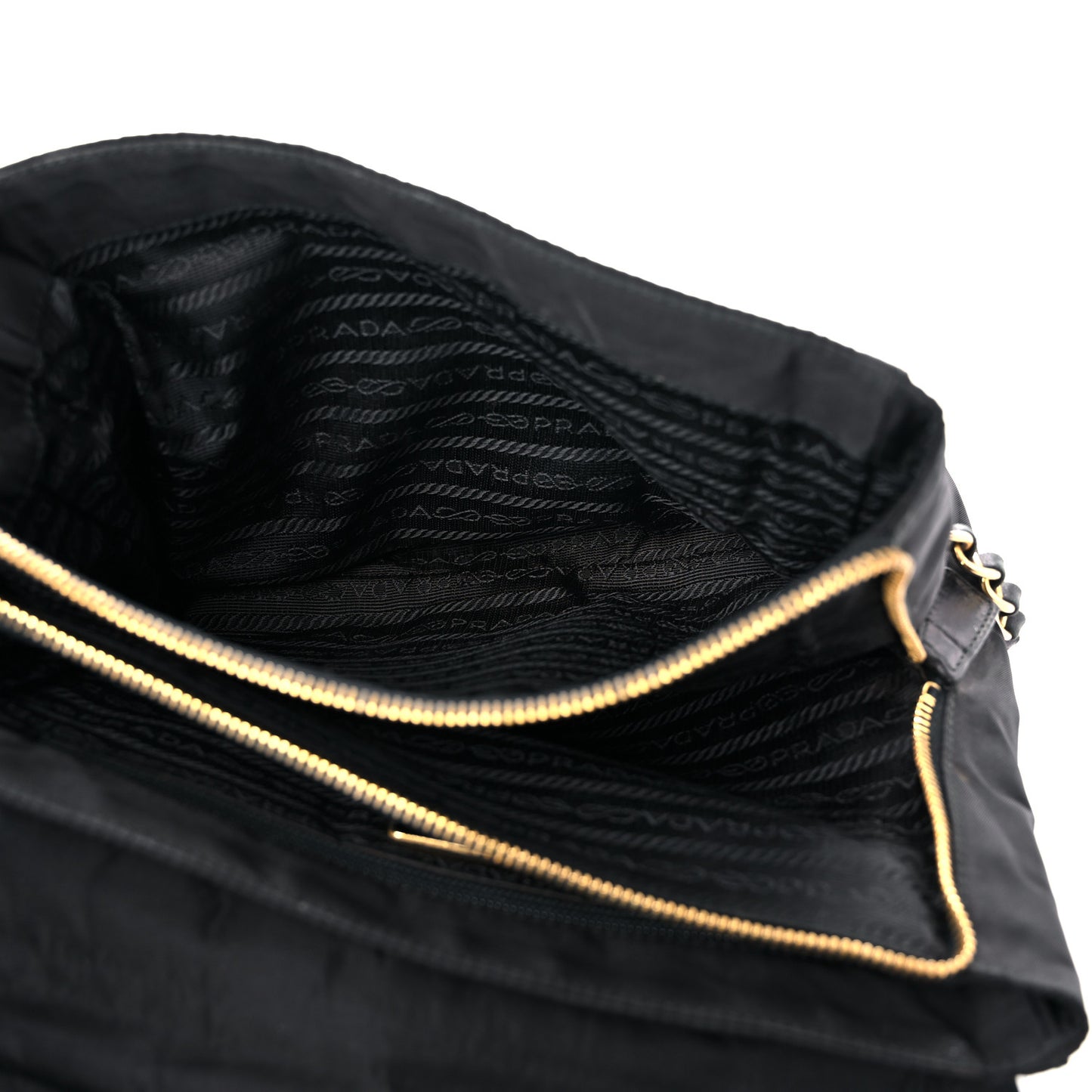 Tessuto Nylon Chain Shoulder Bag Black