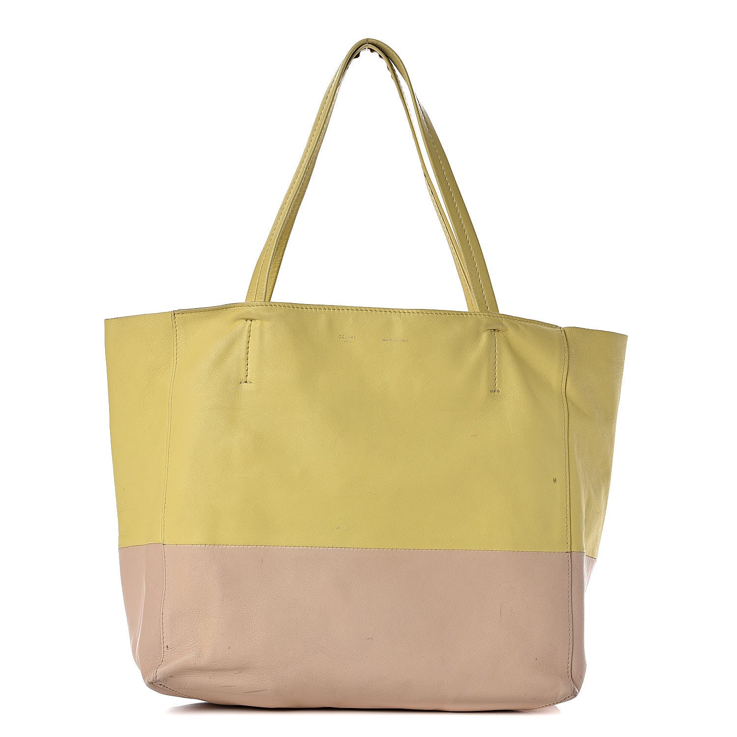 Celine Smooth Lambskin Small Vertical Bi-Cabas Beige Yellow 1 of 27