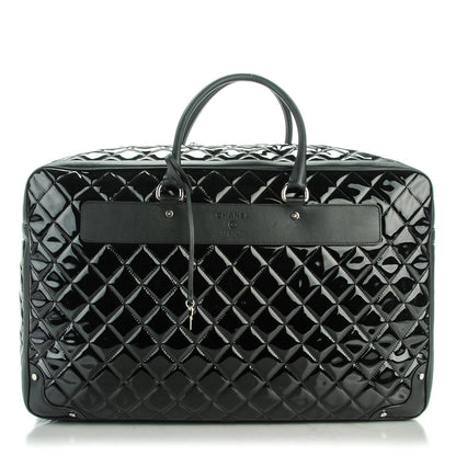 Chanel Vinyl Quilted Calfskin Large Viaggio Travel Bag Black 1 of 10