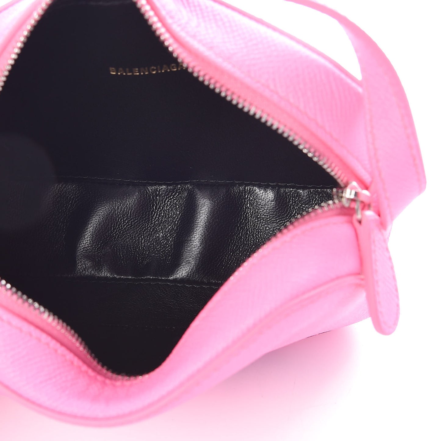 Grained Calfskin Logo XS Ville Camera Bag Acid Pink Black