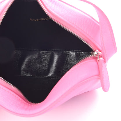 Balenciaga Grained Calfskin Logo XS Ville Camera Bag Acid Pink Black 5 of 8