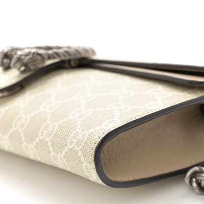 Gucci GG Supreme Monogram Textured Dollar Calfskin Dionysus Small Shoulder Bag Beige Mystic White Oatmeal 11 of 12