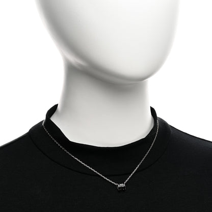 Hermes Lacquered Palladium Mini Pop H Pendant Necklace Black 2 of 7