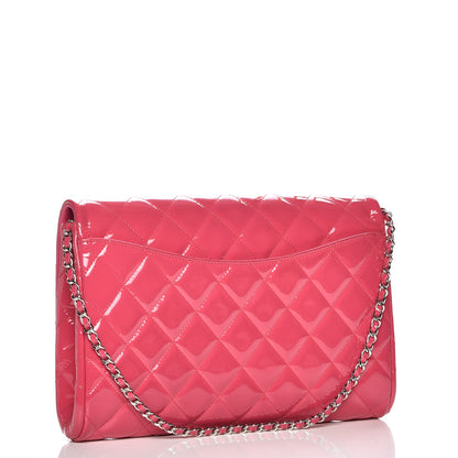 Chanel Patent Quilted Clutch With Chain Flap Fuchsia 3 of 7