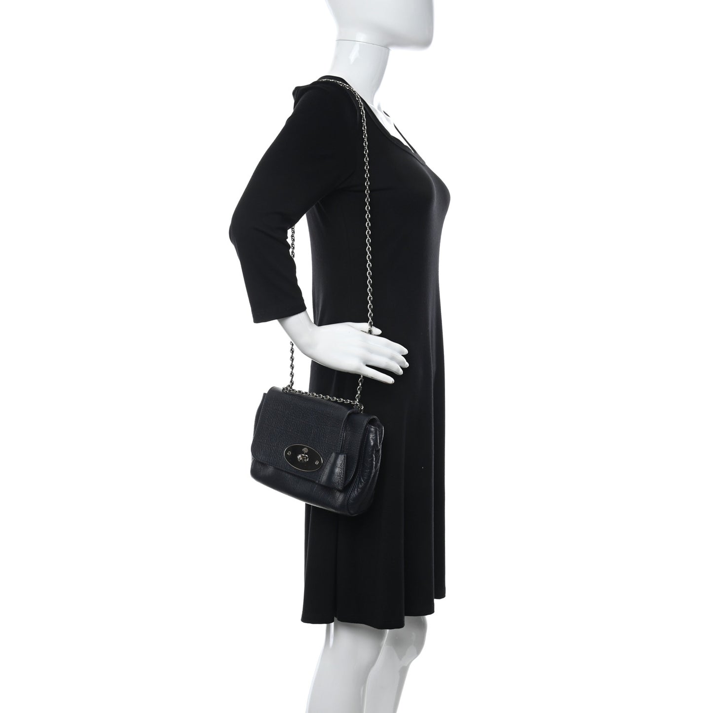 Nappa Crocodile Embossed Small Lily Flap Midnight Blue
