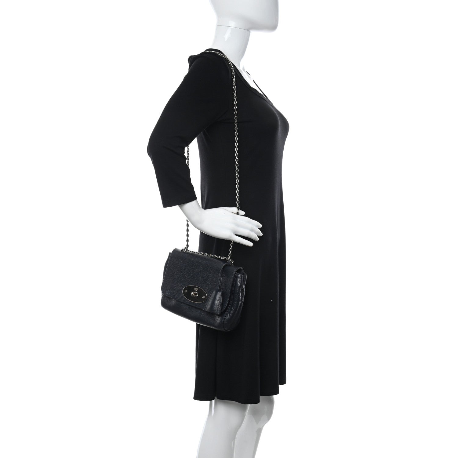 Mulberry Nappa Crocodile Embossed Small Lily Flap Midnight Blue 2 of 11