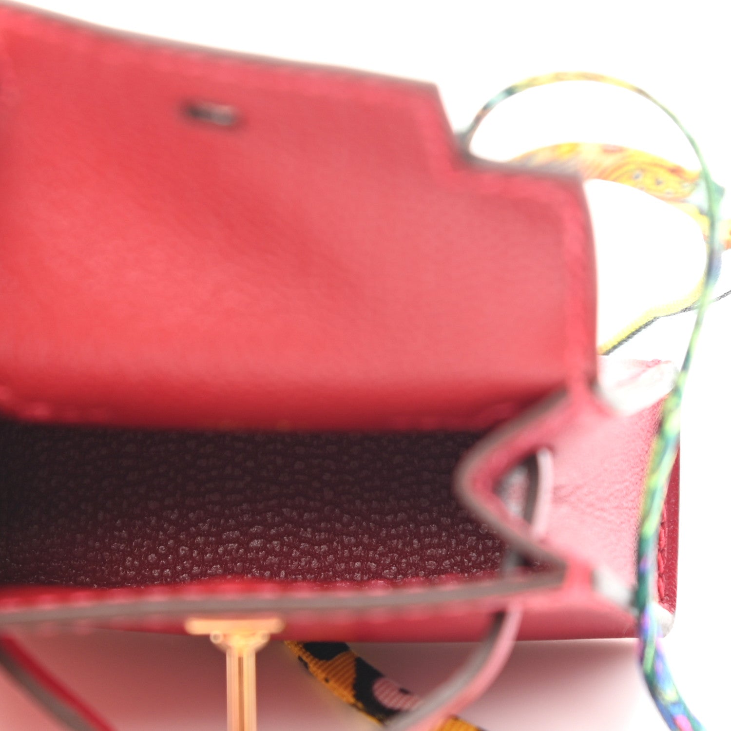 Hermes Tadelakt Mini Kelly Twilly Bag Charm Rouge Vif 3 of 5