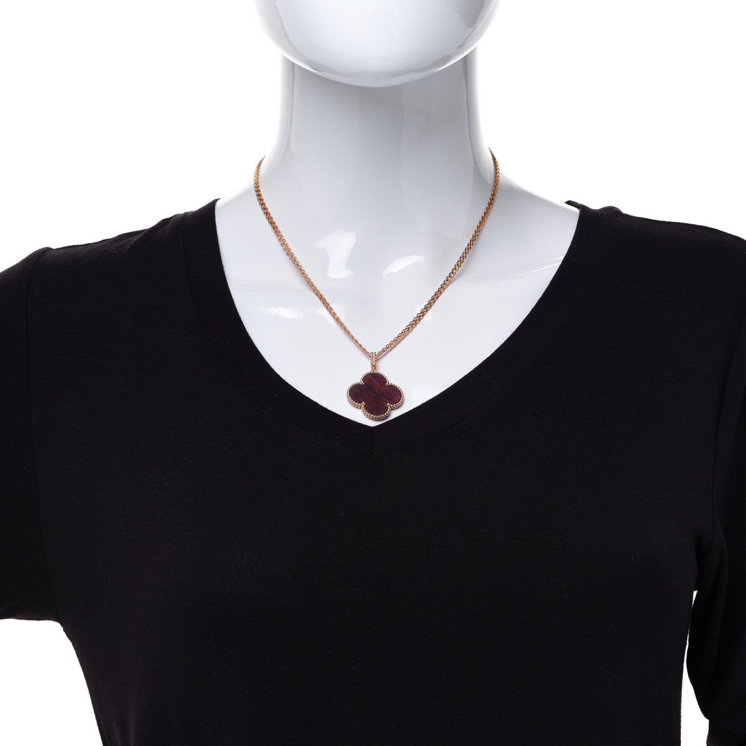 Van Cleef & Arpels 18K Rose Gold Letterwood Magic Alhambra Long Necklace 2 of 6