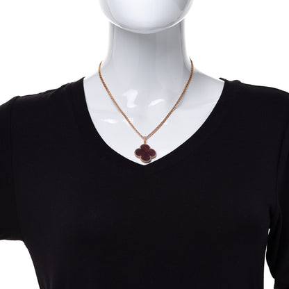 Van Cleef & Arpels 18K Rose Gold Letterwood Magic Alhambra Long Necklace 2 of 6