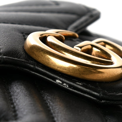 Gucci Calfskin Matelasse Super Mini GG Marmont Shoulder Bag Black 13 of 13