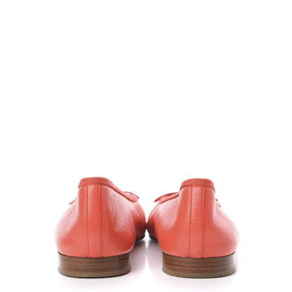 Chanel Lambskin Cap Toe Ballerina Flats 39 Red 6 of 11