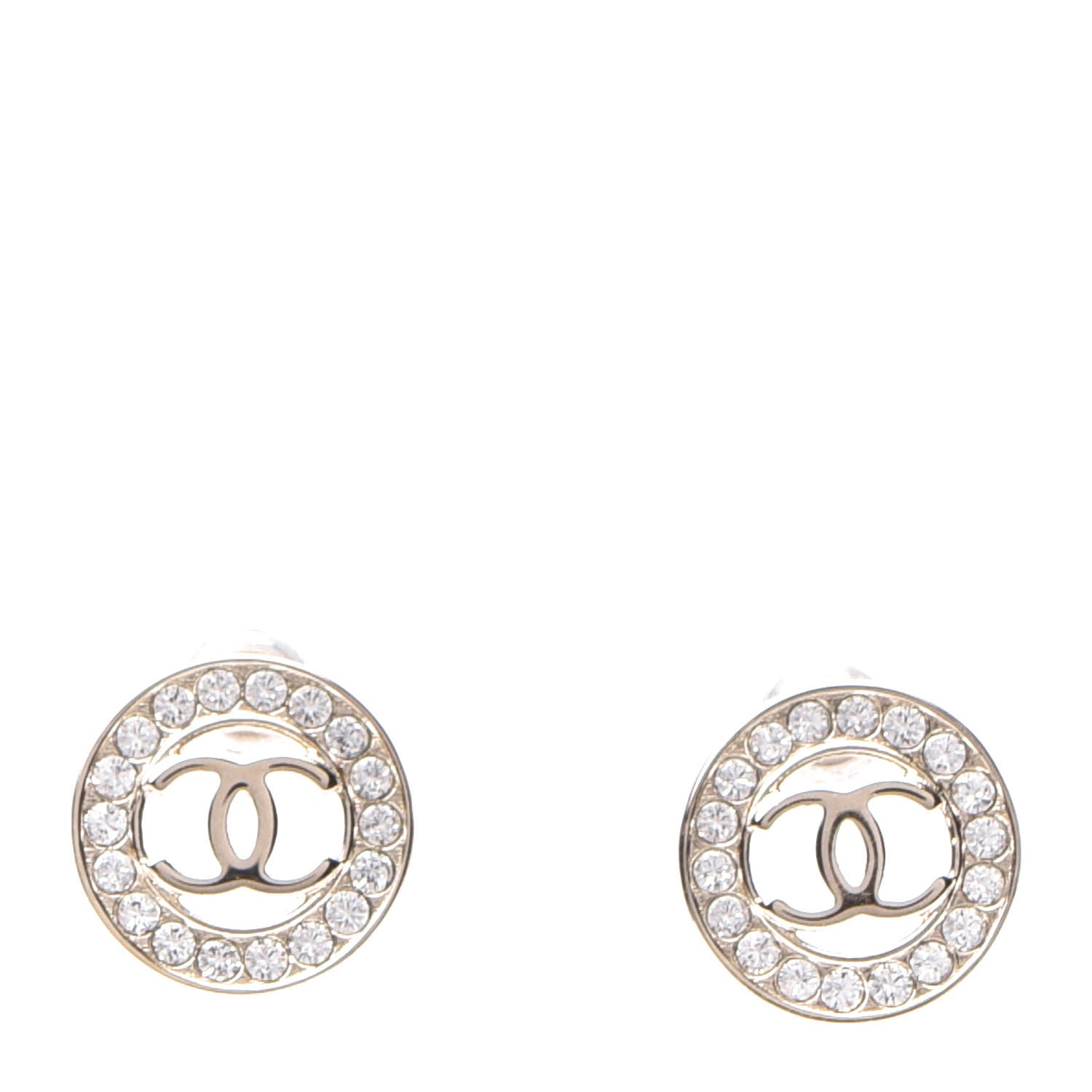 Chanel Metal Crystal Bow-tiful CC Earrings Gold 1 of 5