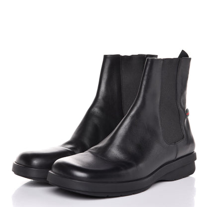 Gucci Mens Calfskin Web Ankle Boots 8.5 Black 3 of 11