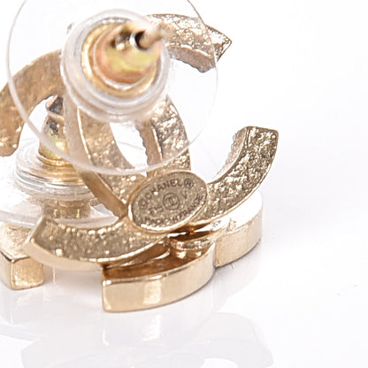 Chanel Crystal CC Earrings Gold 4 of 4