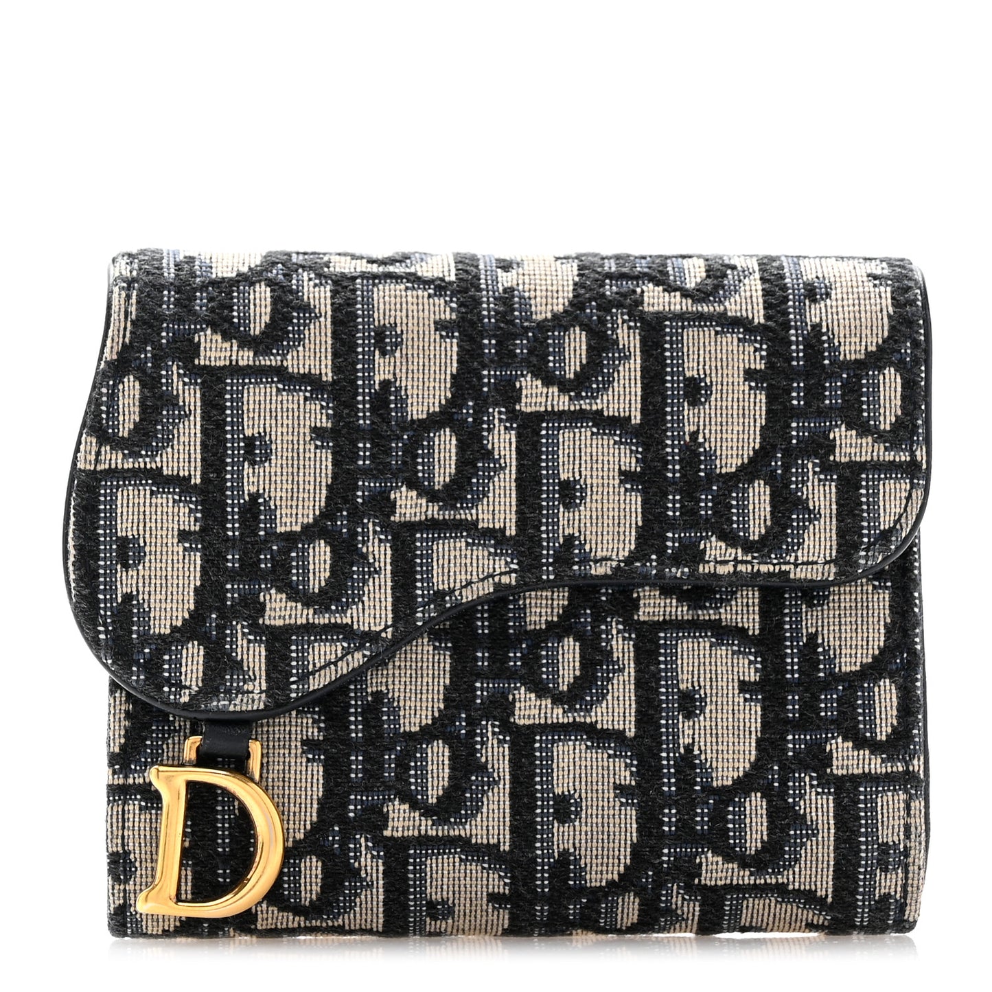 Oblique Saddle Lotus Wallet Blue