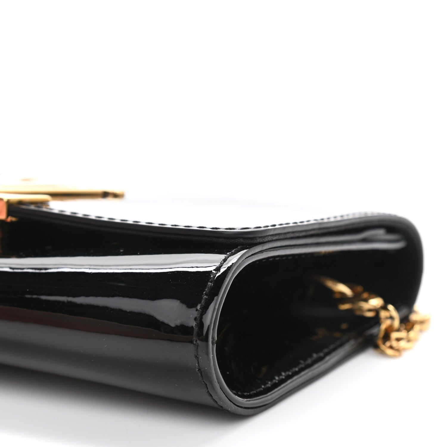 Louis Vuitton Patent Louise PM Chain Clutch Black 9 of 12
