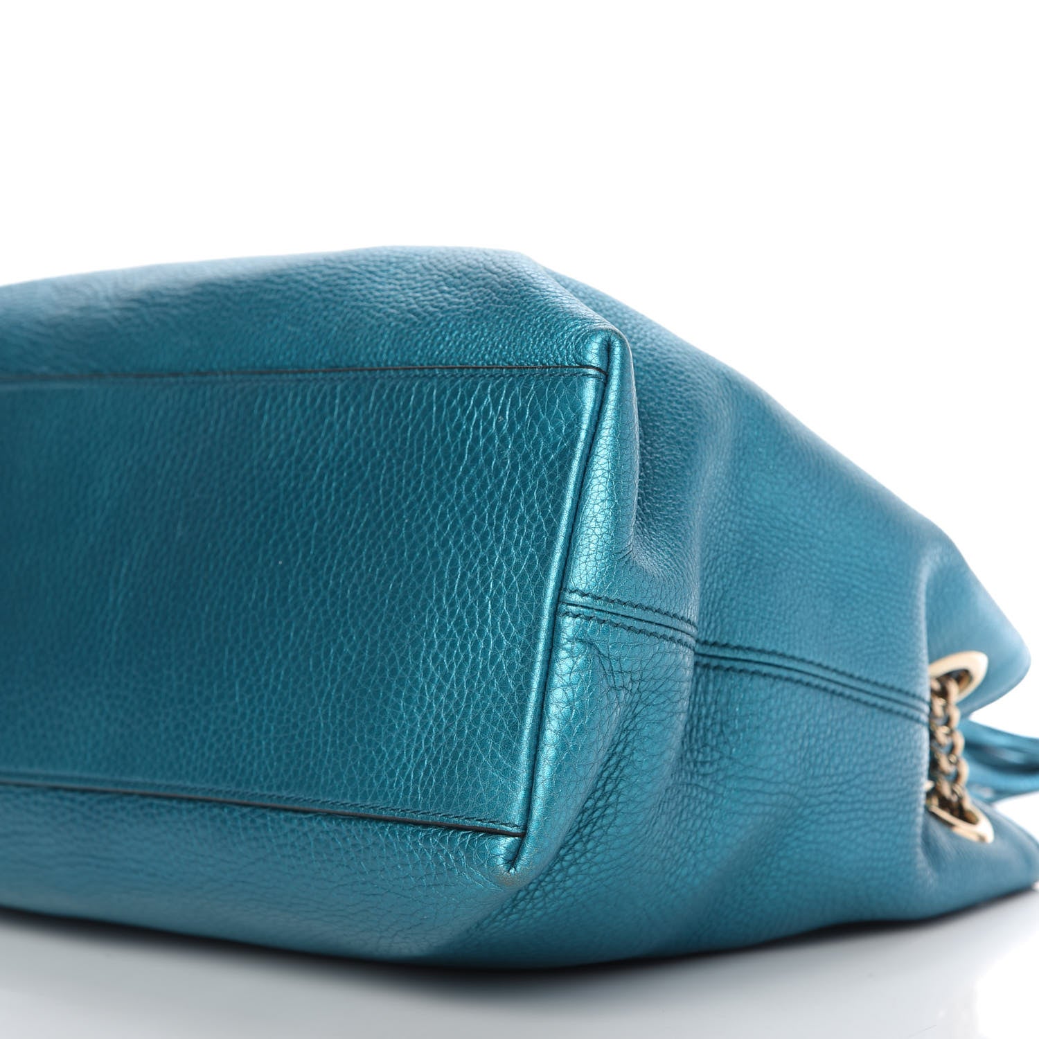 Gucci Metallic Cellarius Calfskin Medium Soho Chain Shoulder Bag Deep Cobalt 7 of 11