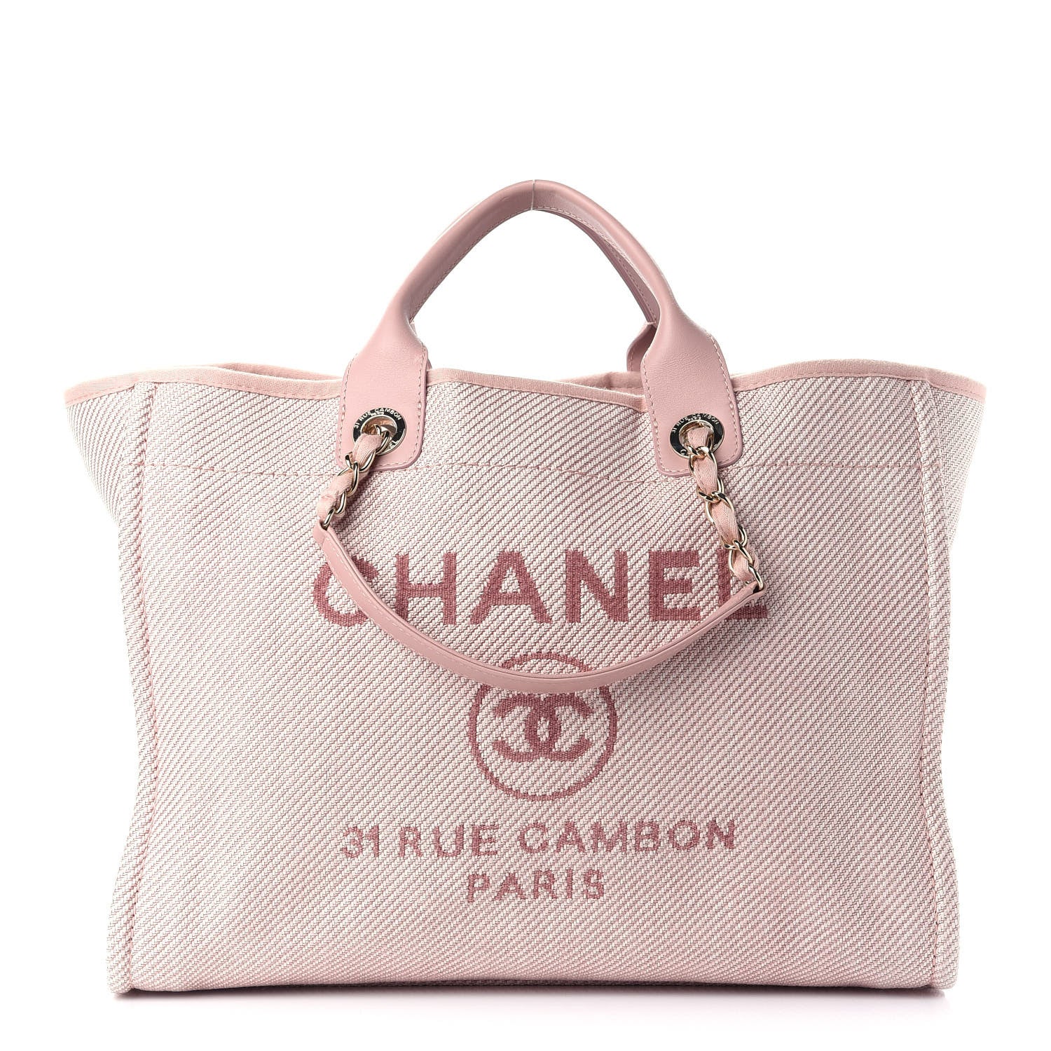 Chanel Mixed Fibers Calfskin Medium Deauville Tote Rose Pink 1 of 9