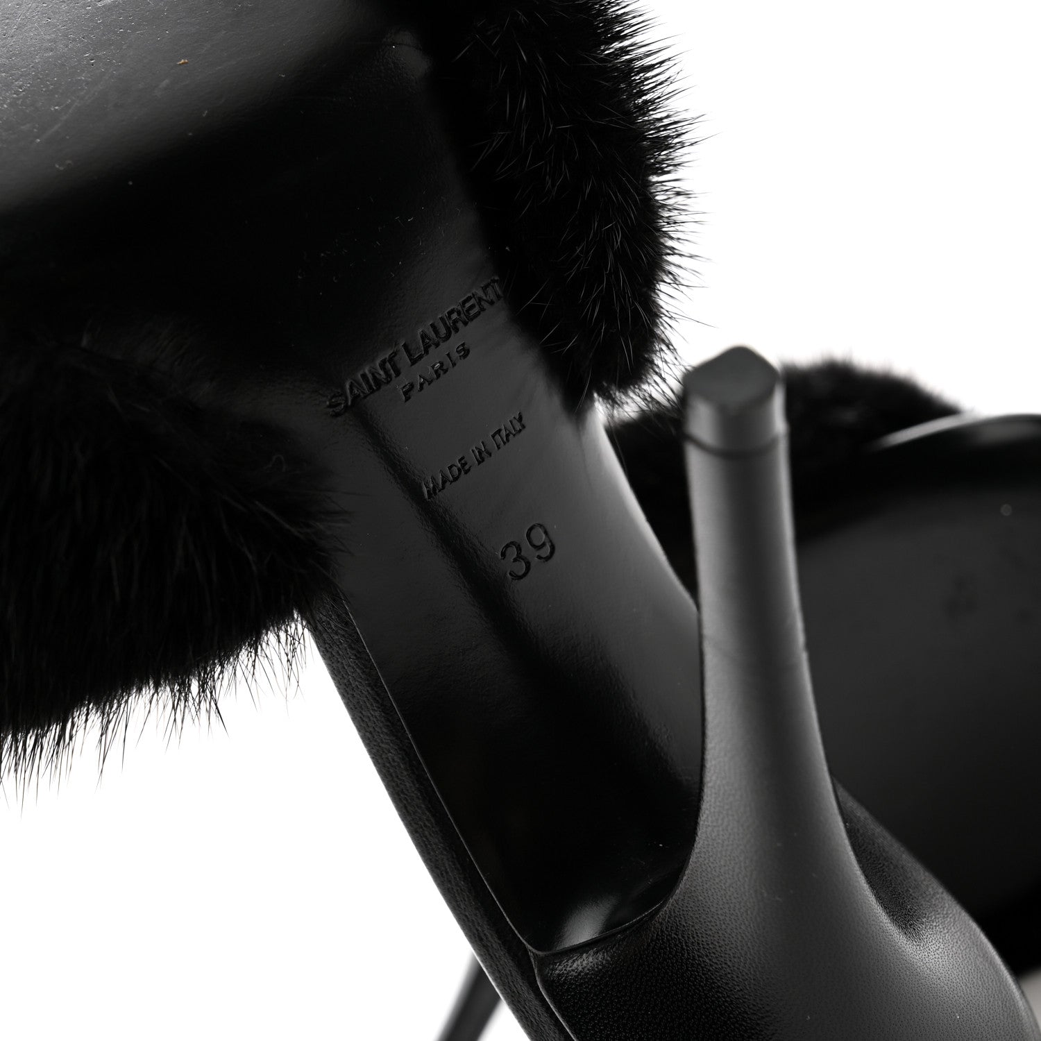 Saint Laurent Mink Calfskin Roy Mule Sandals 39 Black 13 of 19