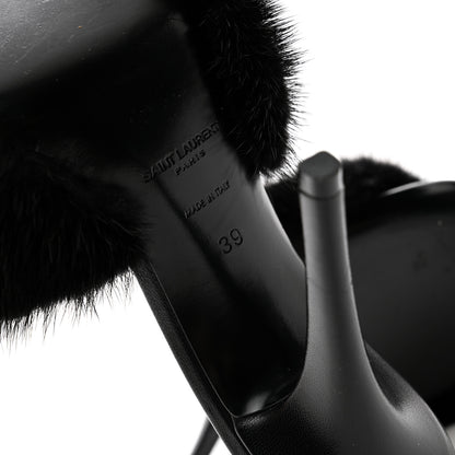 Saint Laurent Mink Calfskin Roy Mule Sandals 39 Black 13 of 19