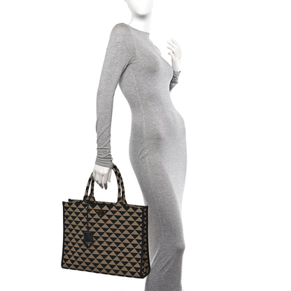 Prada Jacquard Saffiano Triangolo Symbole Embroidered Large Tote Black Corda 2 of 10