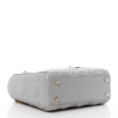Christian Dior Metallic Lambskin Cannage Mini Lady Dior Grey 4 of 13
