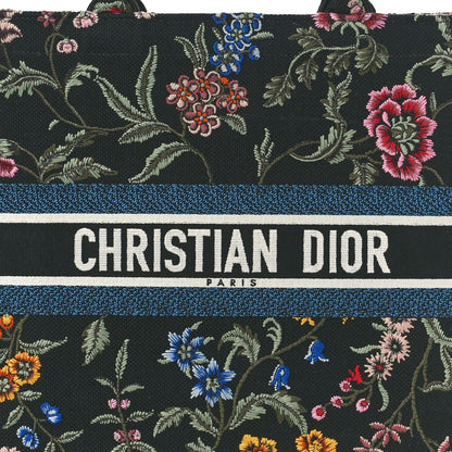 Christian Dior Canvas Embroidered Large Book Tote Black Multicolor 7 of 9