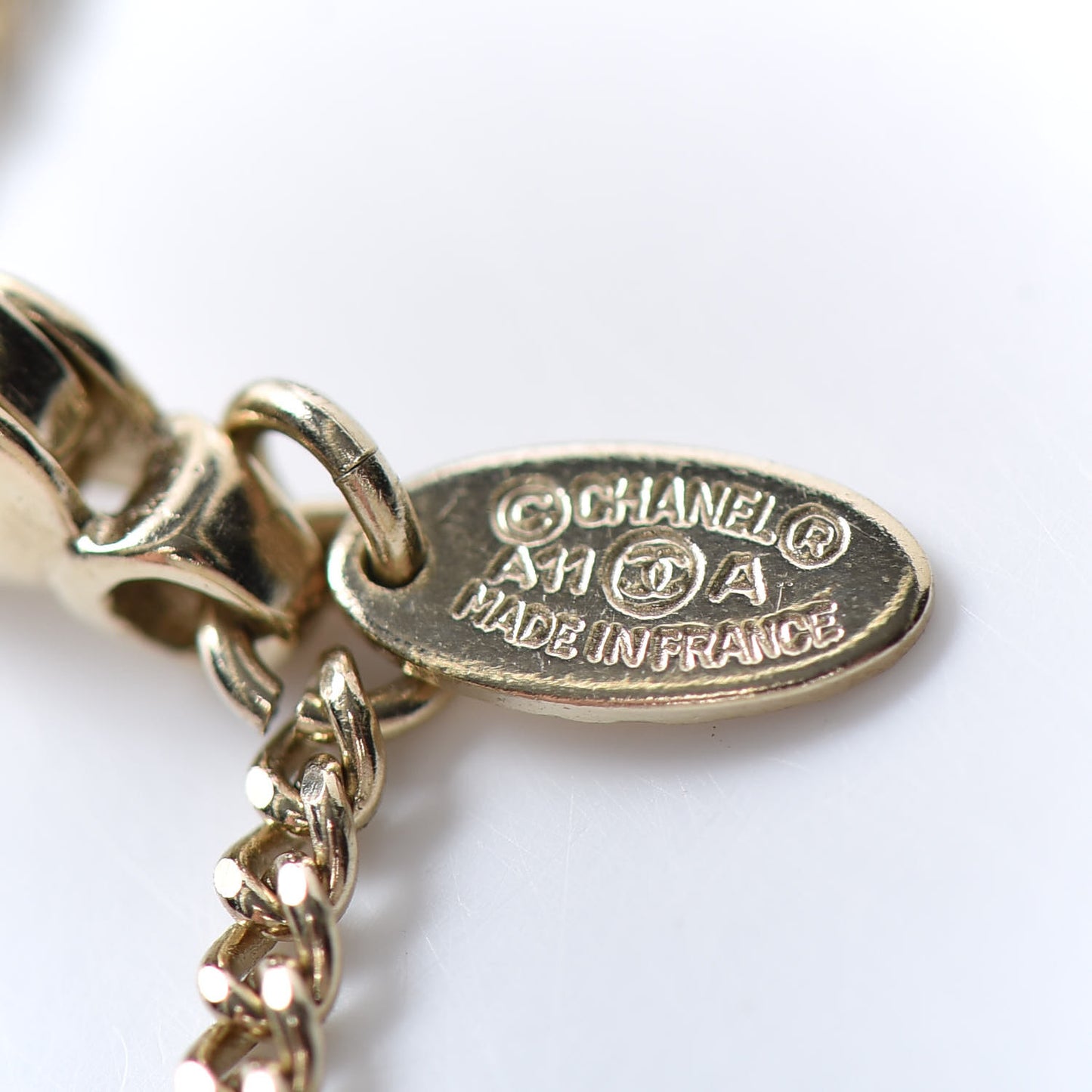 Glass Pearl Gripoix Necklace Gold