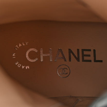 Chanel Calfskin Lace Up Combat Boots 38.5 Black 7 of 10