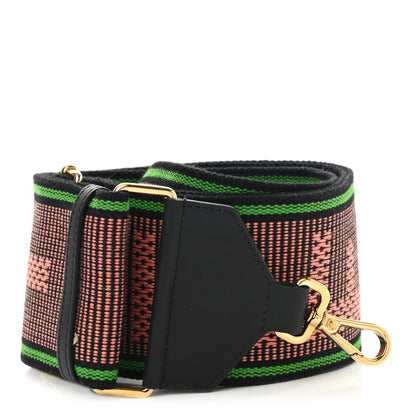 Fendi Cannete Ribbon Poly Vitello Century Logo Adjustable Strap You Coral Green 1 of 6