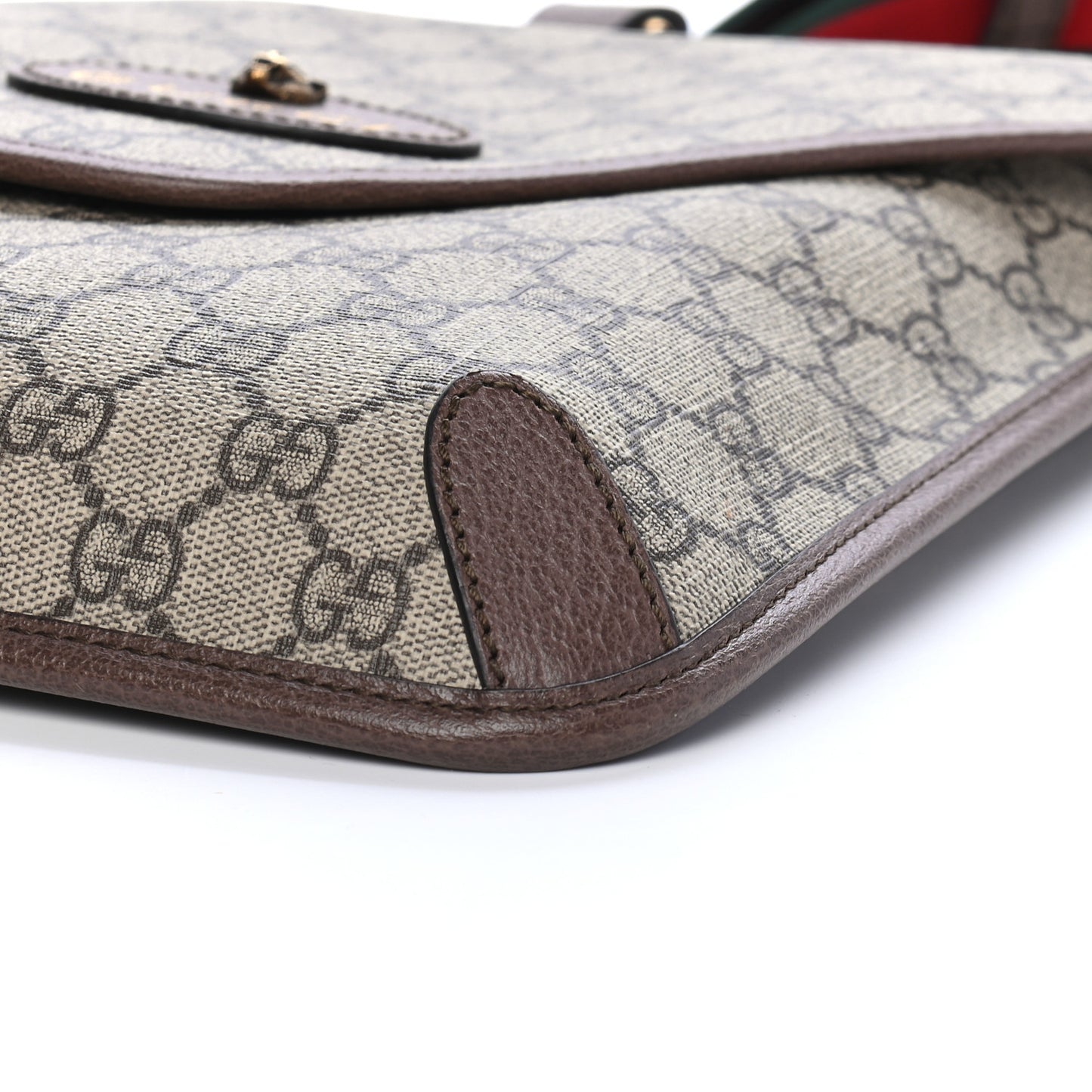 GG Supreme Monogram Web Medium Neo Vintage Flap Messenger Bag Beige New Acero