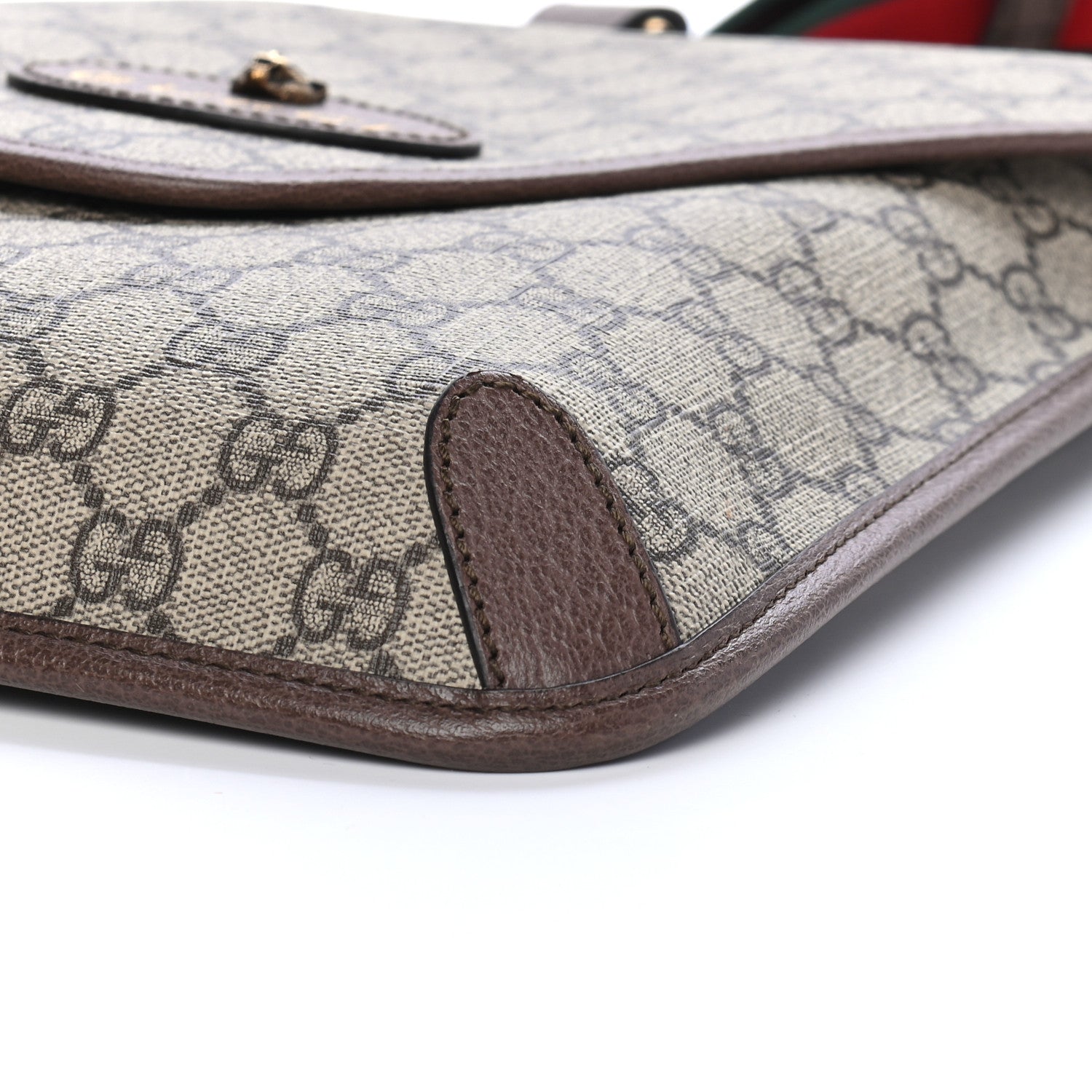 Gucci GG Supreme Monogram Web Medium Neo Vintage Flap Messenger Bag Beige New Acero 8 of 8