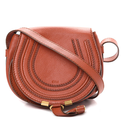 Chloe Calfskin Mini Marcie Round Crossbody Bag Whiskey 1 of 12