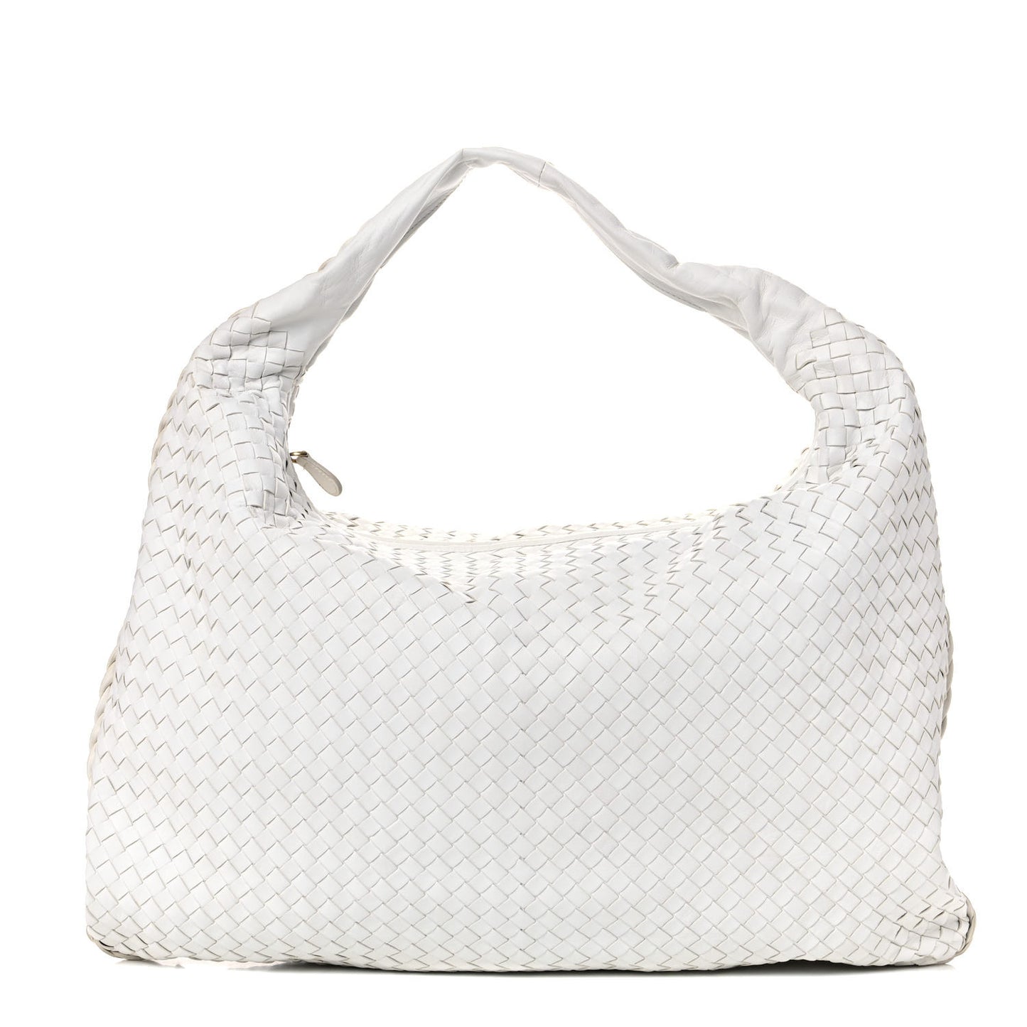 Nappa Intrecciato Maxi Veneta Hobo White