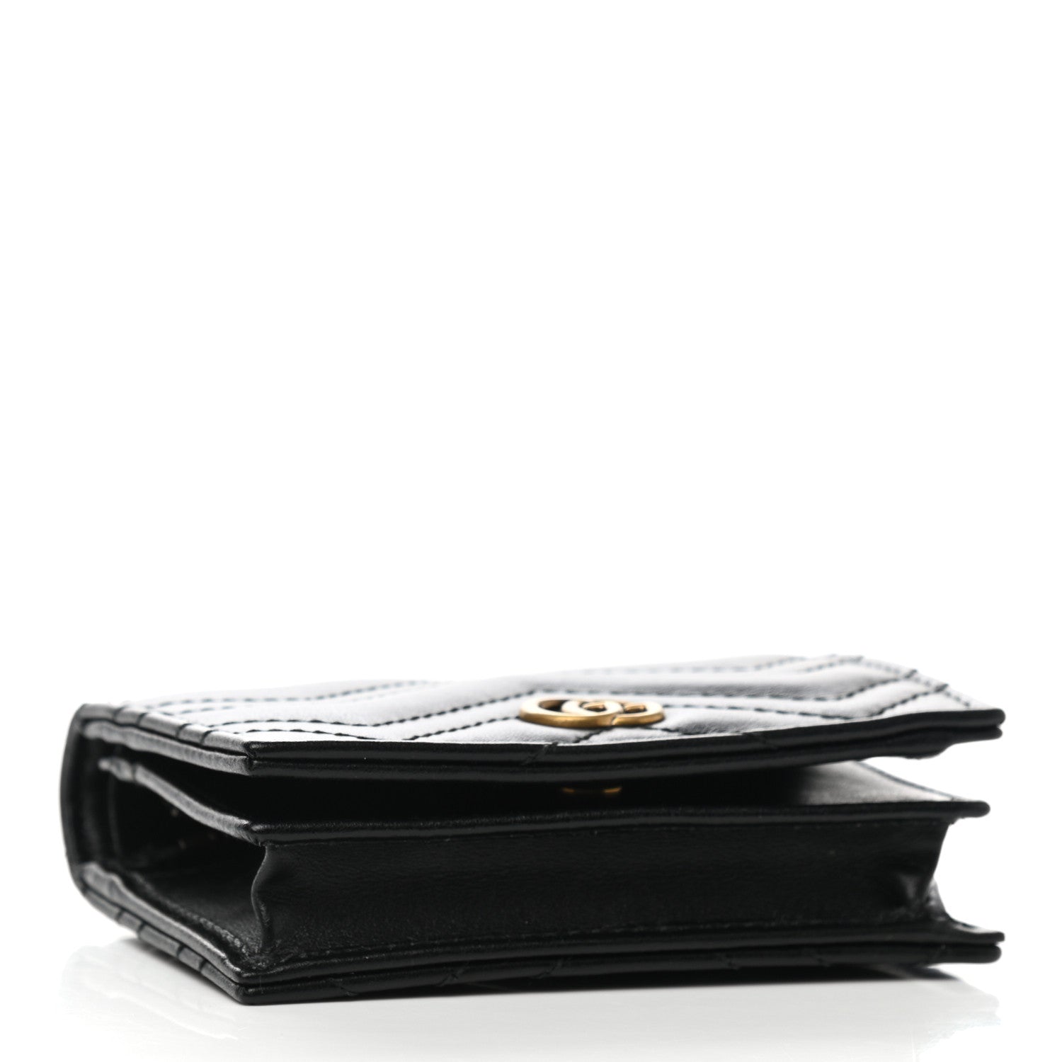 Gucci Calfskin Matelasse GG Marmont Card Case Wallet Black 4 of 8